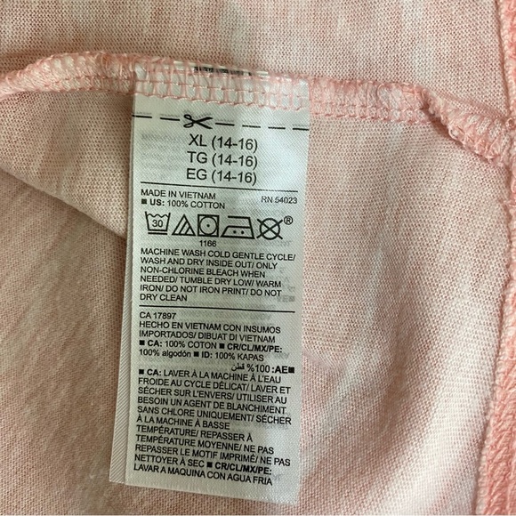 Old Navy Girl’s Pink Striped Softest Tee Long Sleeve Top - Picture 5 of 5